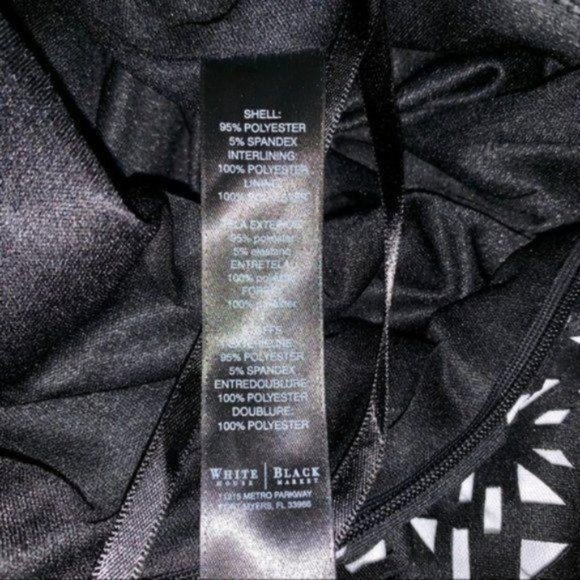 White House Black Market Black Laser Cut Sheath Dress Size 12 - Picture 6 of 7